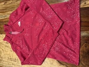 The North Face Pink Magenta White Speckle 1/4 Zip Athletic Fleece XS